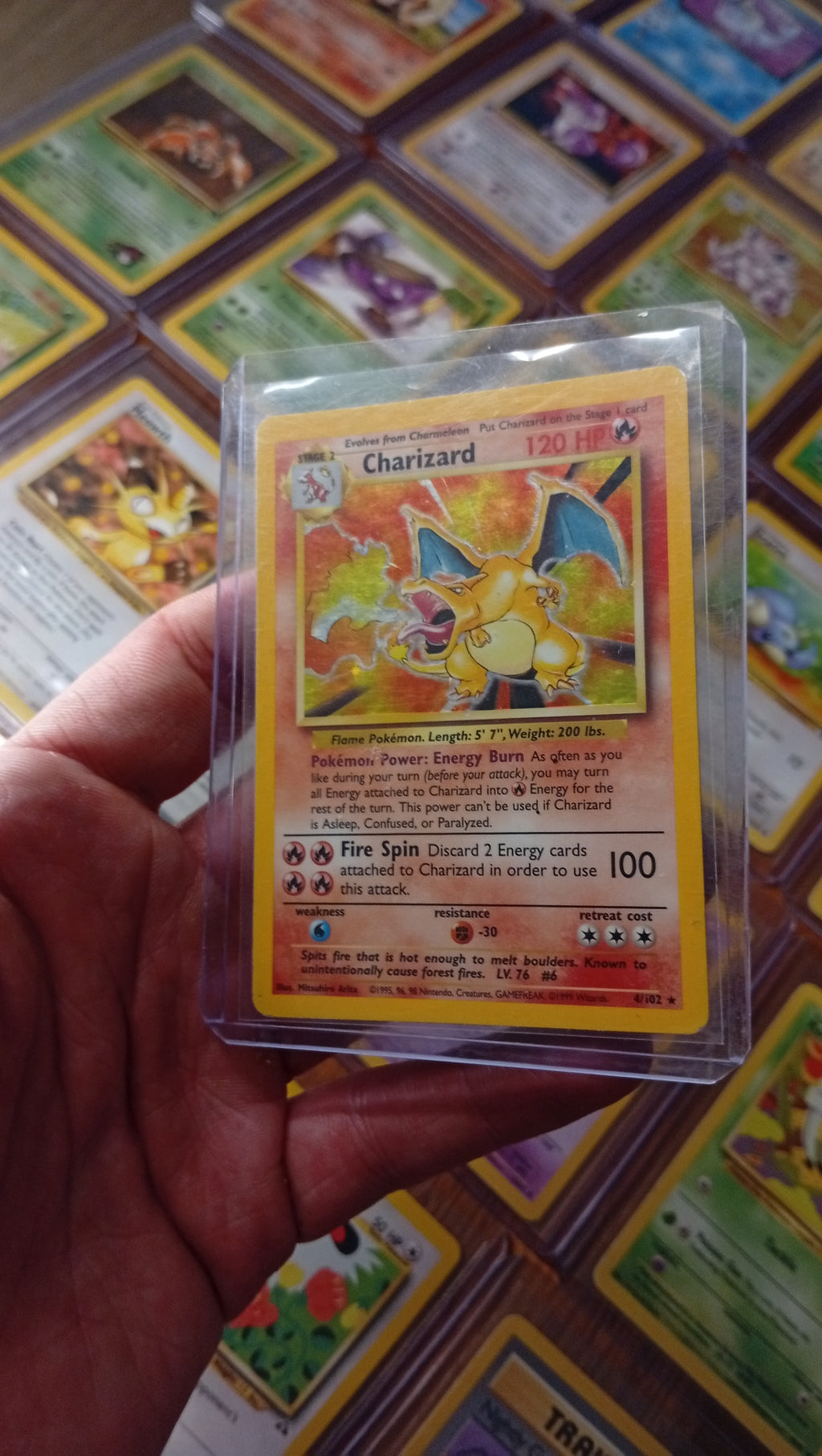 Pokemon Charizard 4/102 Base Set Holo Card 1999 WOTC LP