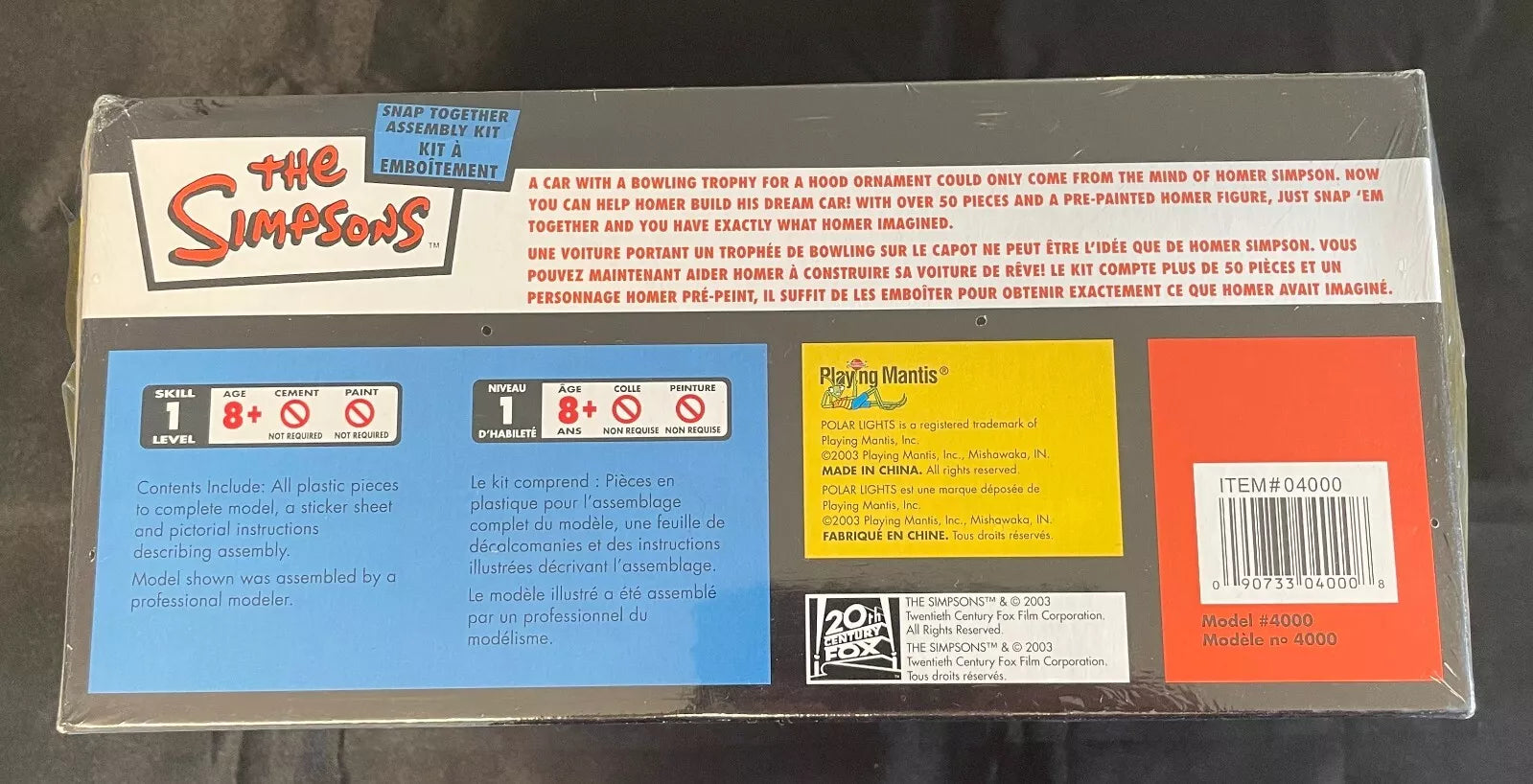 The Simpsons – The Homer Car Model Assembly Kit – Sealed 2003 – Polar Lights