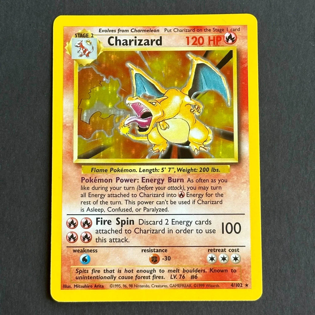 Pokemon Charizard 4/102 Base Set Holo Card 1999 WOTC LP